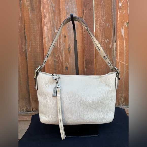 🦢Vintage Coach Hobo White Pebbled Leather Shoulder Bag 1429 🦢 - Picture 1 of 12